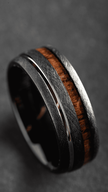 Edgy Wood & Tungsten Ring (WRI006)