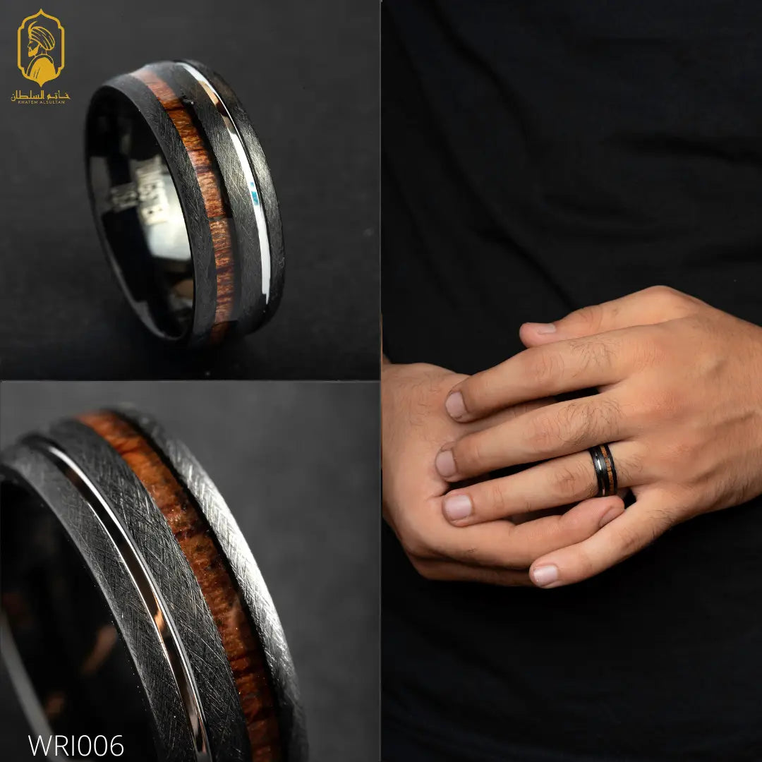 Edgy Wood & Tungsten Ring (WRI006)