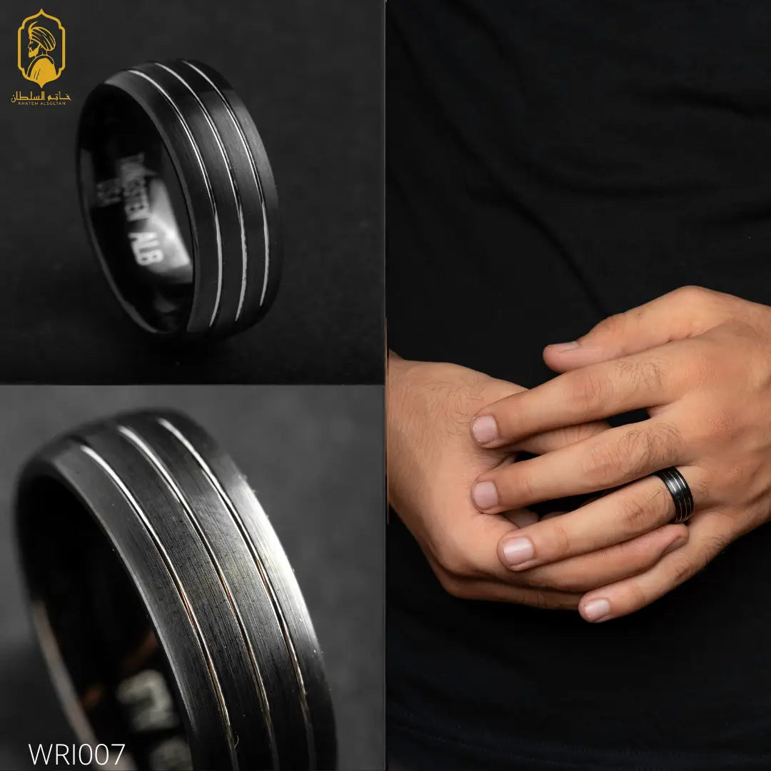 Black Grooves Ring (WRI007)